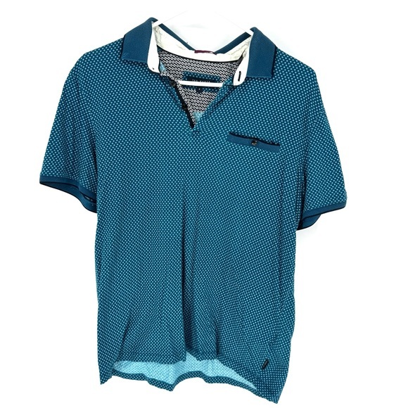 Ted Baker Other - Ted Baker Teal Patterned Polo Shirt
